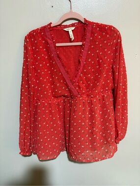 Matilda Jane Red Floral V-Neck Tunic